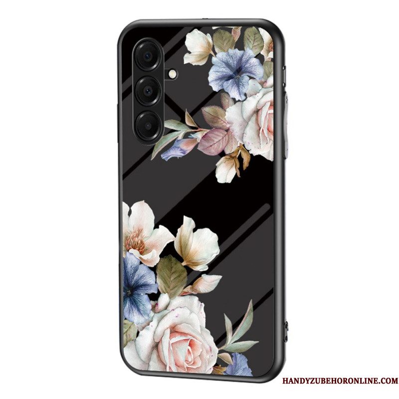 Hoesje Voor Samsung Galaxy A17 4g / 5g Bloemen Van Gehard Glas