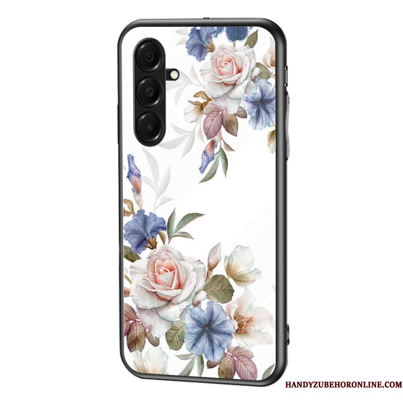 Hoesje Voor Samsung Galaxy A17 4g / 5g Bloemen Van Gehard Glas