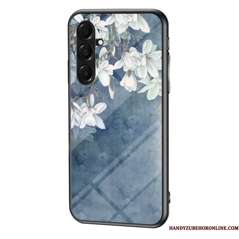 Hoesje Voor Samsung Galaxy A17 4g / 5g Bloemen Van Gehard Glas