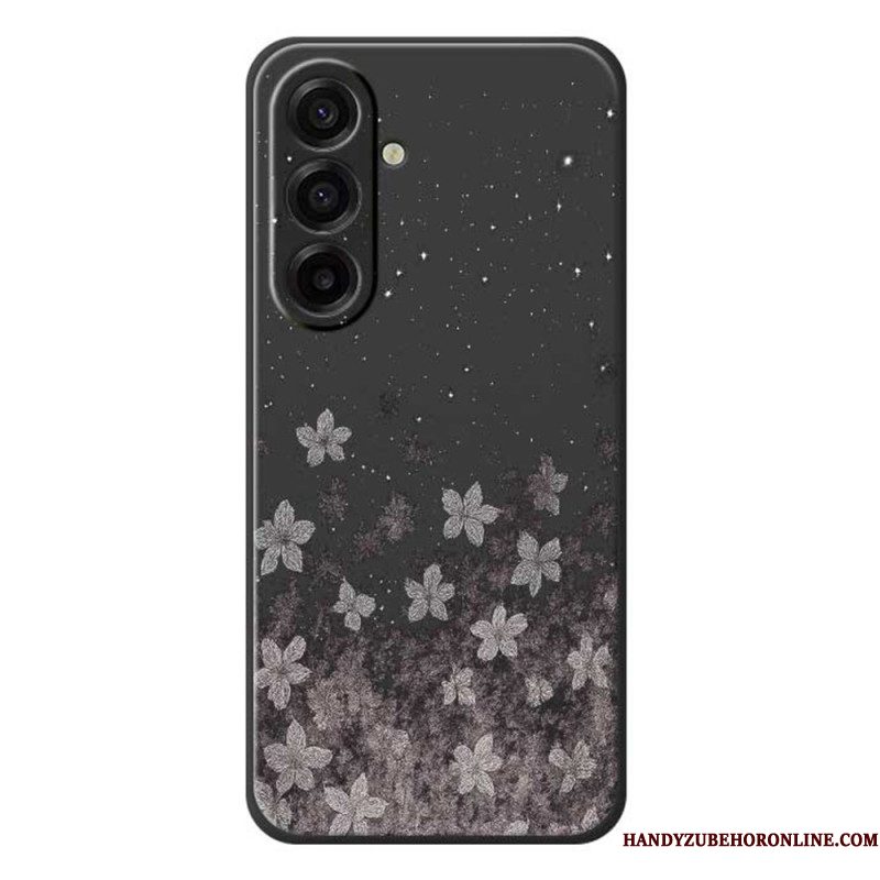 Hoesje Voor Samsung Galaxy A17 4g / 5g Grijze Bloemen