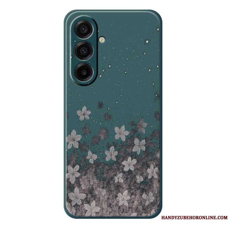 Hoesje Voor Samsung Galaxy A17 4g / 5g Grijze Bloemen