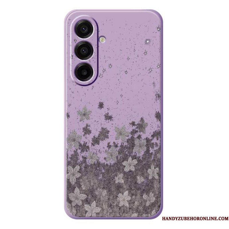 Hoesje Voor Samsung Galaxy A17 4g / 5g Grijze Bloemen