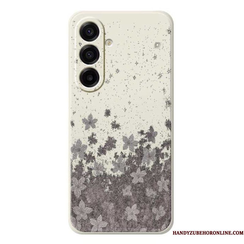 Hoesje Voor Samsung Galaxy A17 4g / 5g Grijze Bloemen