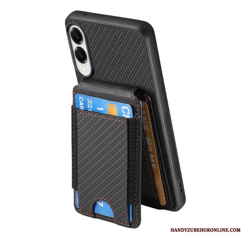 Hoesje Voor Samsung Galaxy S25 5g Edge Premium Koolstofvezel Kaarthouder En Standaard