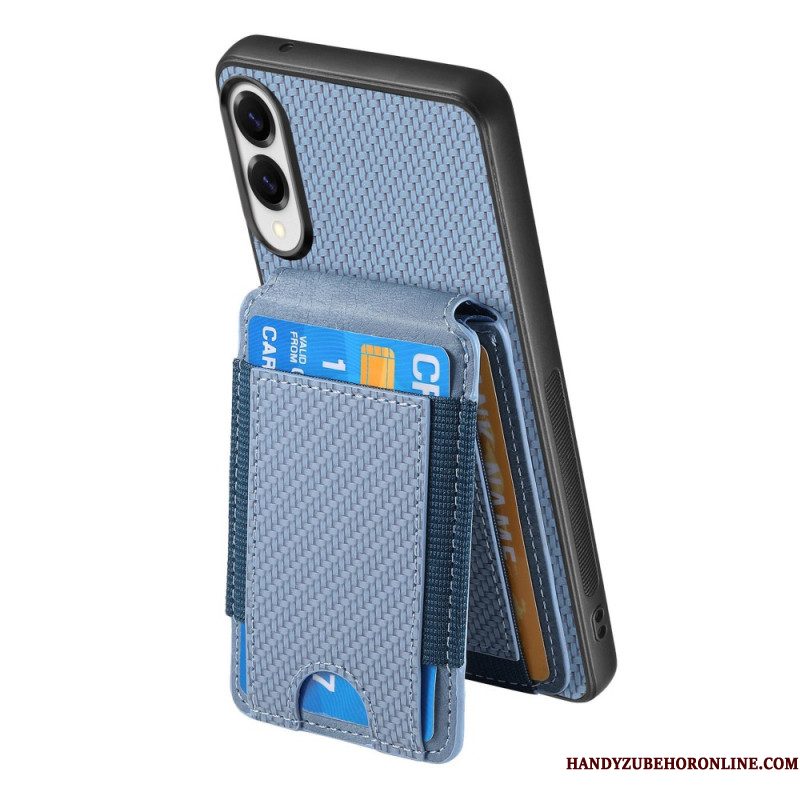 Hoesje Voor Samsung Galaxy S25 5g Edge Premium Koolstofvezel Kaarthouder En Standaard