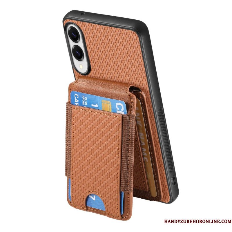 Hoesje Voor Samsung Galaxy S25 5g Edge Premium Koolstofvezel Kaarthouder En Standaard