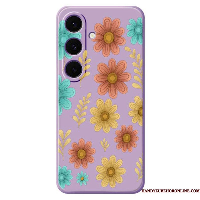 Hoesje Voor Samsung Galaxy S25 Fe Siliconen Met Bloemen