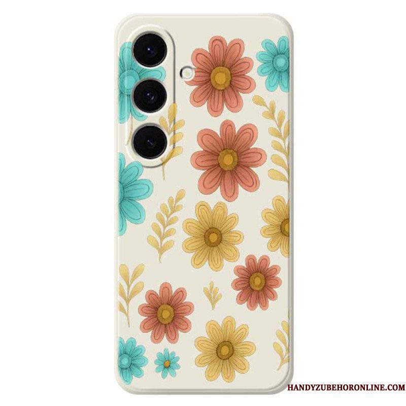 Hoesje Voor Samsung Galaxy S25 Fe Siliconen Met Bloemen