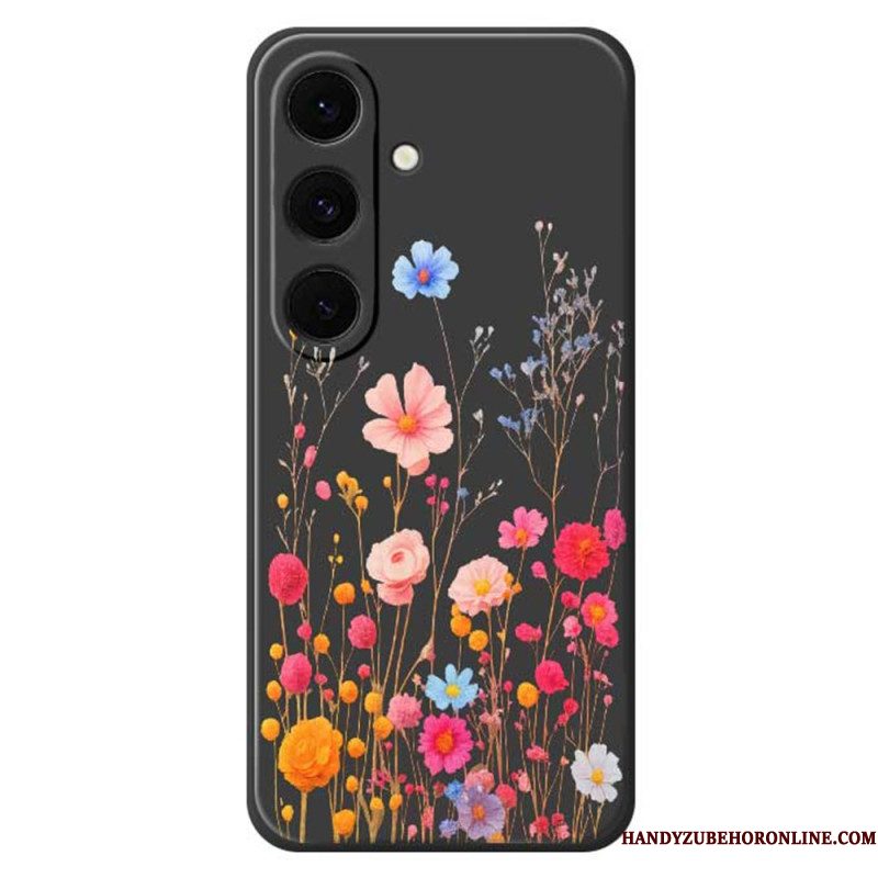 Hoesje Voor Samsung Galaxy S25 Fe Siliconen Met Wilde Bloemen