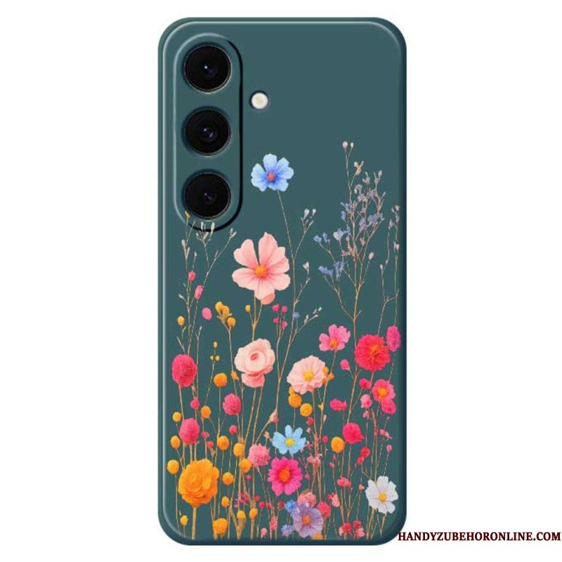 Hoesje Voor Samsung Galaxy S25 Fe Siliconen Met Wilde Bloemen