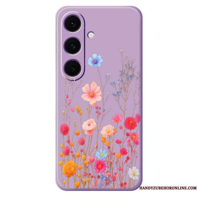 Hoesje Voor Samsung Galaxy S25 Fe Siliconen Met Wilde Bloemen