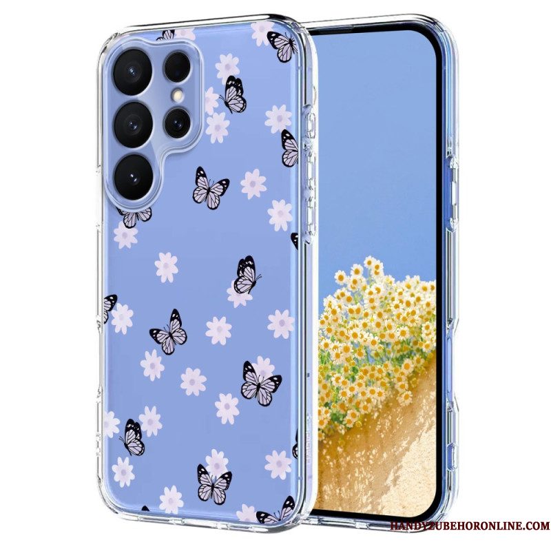 Hoesje Voor Samsung Galaxy S26 Ultra Vlinders En Bloemen