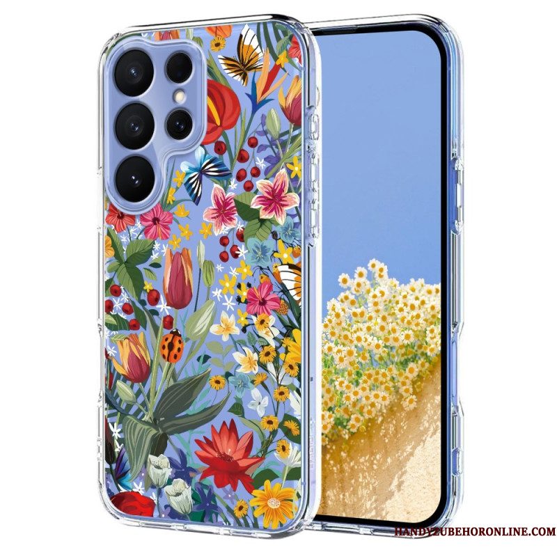 Hoesje Voor Samsung Galaxy S26 Ultra Vlinders En Bloemen