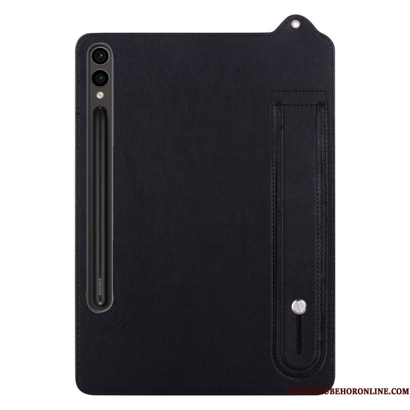 Hoesje Voor Samsung Galaxy Tab S10 Plus Stylushouder En Riem Met Leer-effect