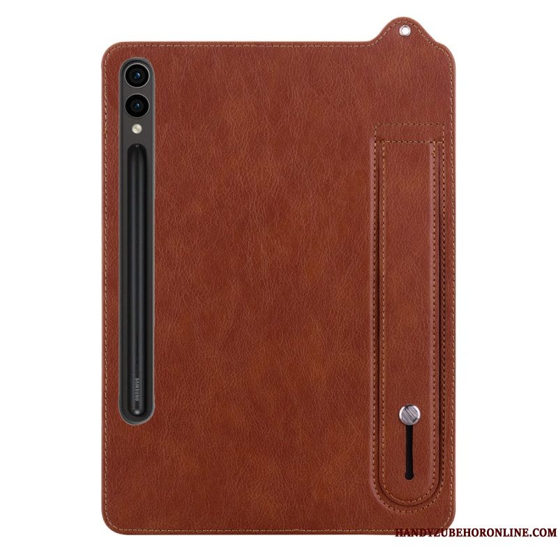 Hoesje Voor Samsung Galaxy Tab S10 Plus Stylushouder En Riem Met Leer-effect
