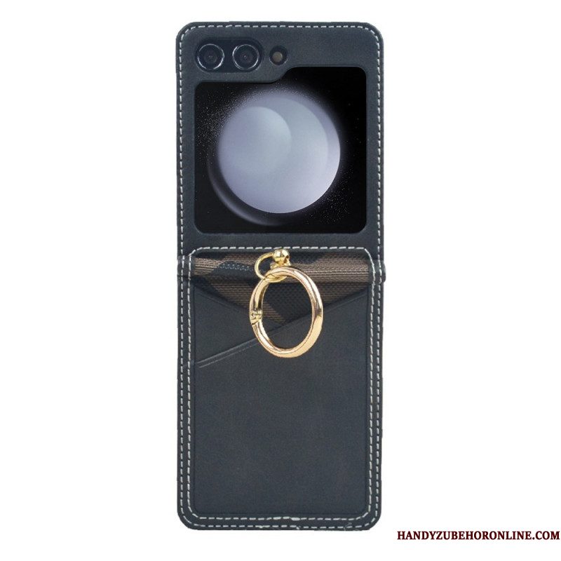 Hoesje Voor Samsung Galaxy Z Flip 7 Fe Kaarthouder En Metalen Ring
