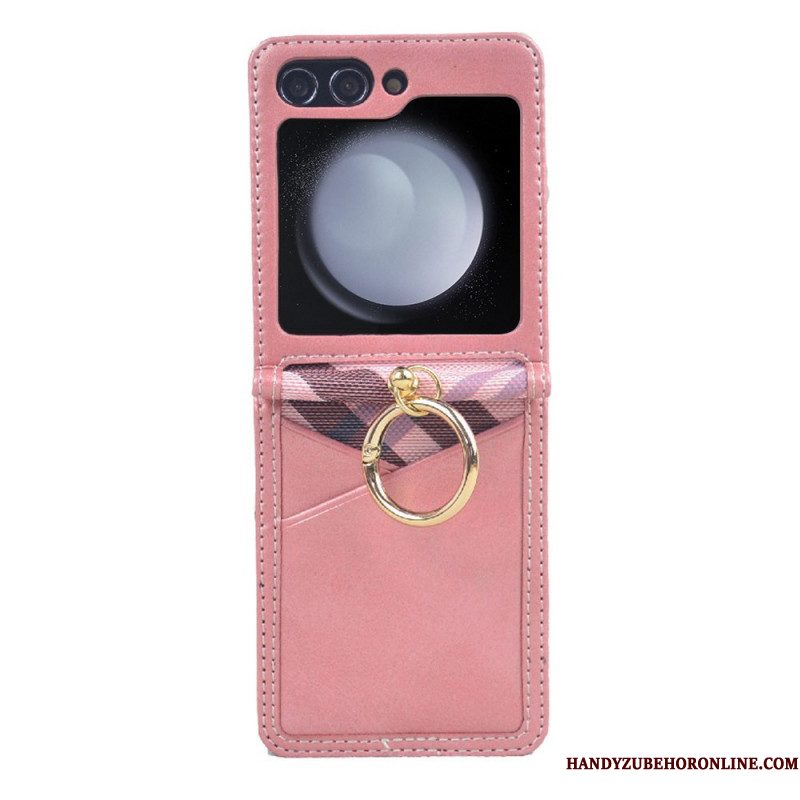 Hoesje Voor Samsung Galaxy Z Flip 7 Fe Kaarthouder En Metalen Ring