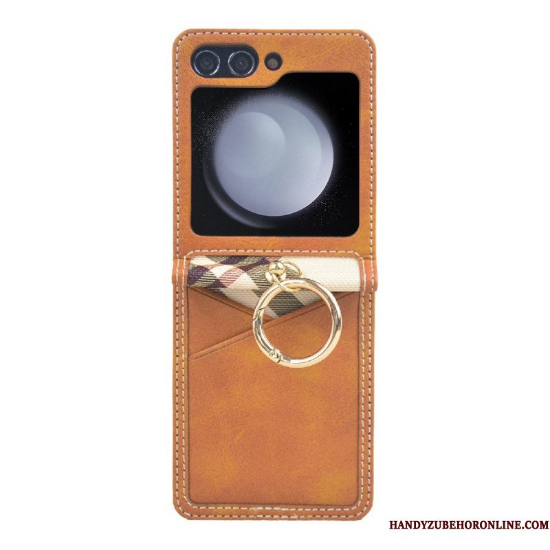 Hoesje Voor Samsung Galaxy Z Flip 7 Fe Kaarthouder En Metalen Ring
