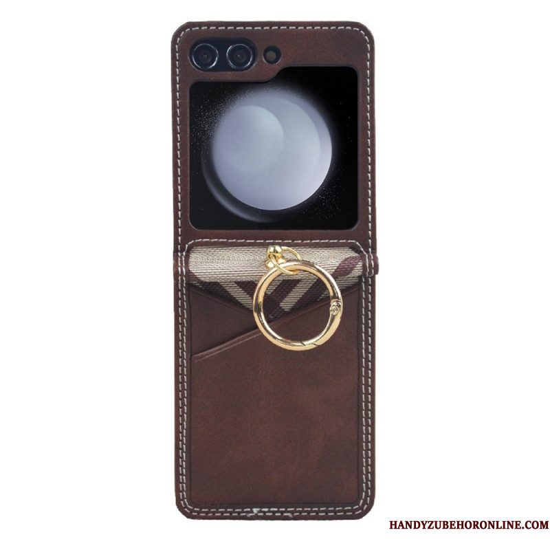 Hoesje Voor Samsung Galaxy Z Flip 7 Fe Kaarthouder En Metalen Ring