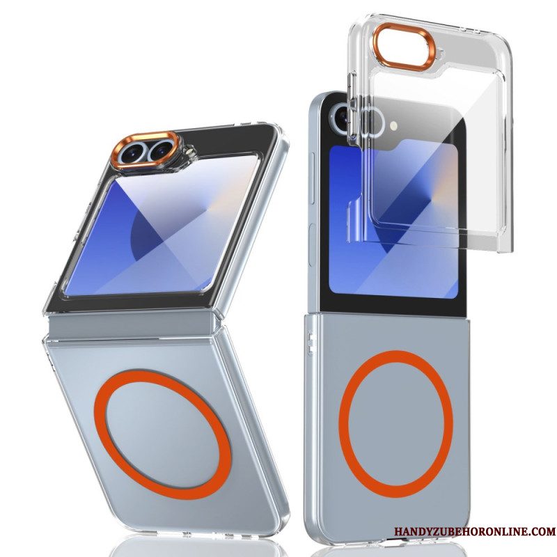 Hoesje Voor Samsung Galaxy Z Flip 7 Fe Magsafe-compatibel Doorschijnend Met Schermbeschermer