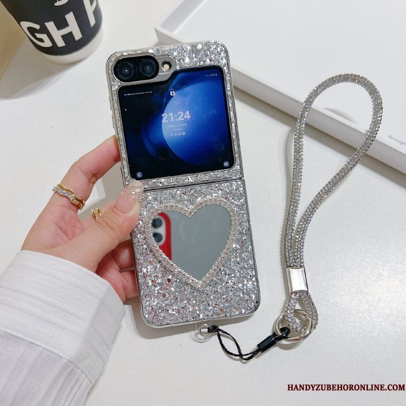 Hoesje Voor Samsung Galaxy Z Flip 7 Fe Spiegel En Bandje