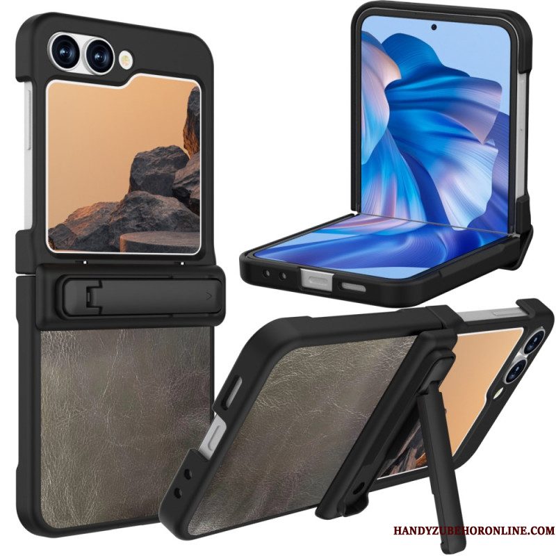Hoesje Voor Samsung Galaxy Z Flip 7 Fe Standaard Met Vintage Lederlook
