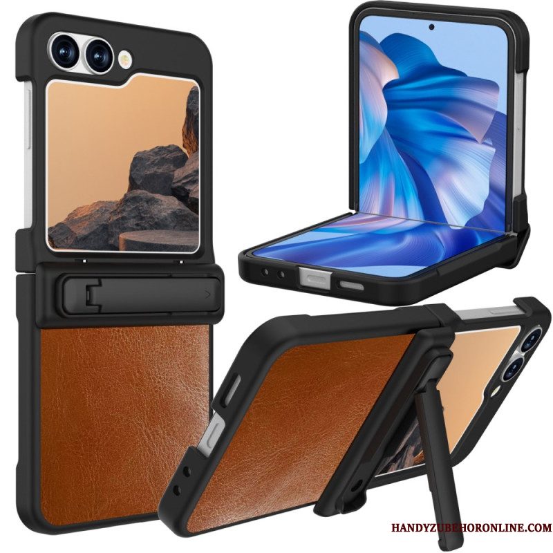 Hoesje Voor Samsung Galaxy Z Flip 7 Fe Standaard Met Vintage Lederlook