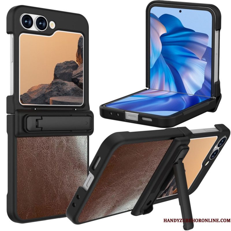Hoesje Voor Samsung Galaxy Z Flip 7 Fe Standaard Met Vintage Lederlook
