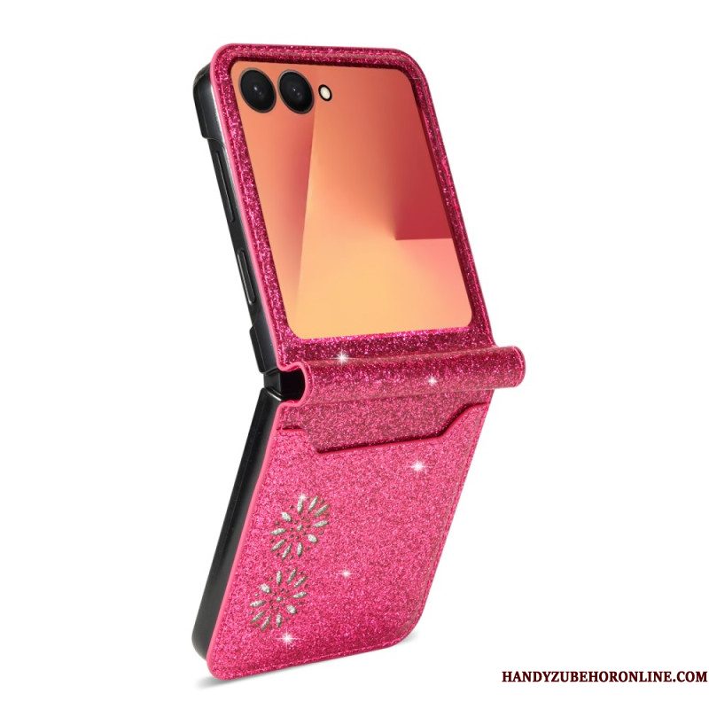 Hoesje Voor Samsung Galaxy Z Flip 7 Glitter Kaarthouder