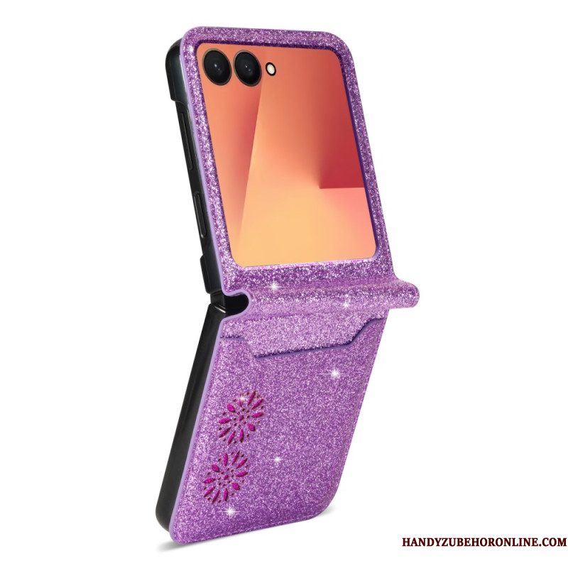 Hoesje Voor Samsung Galaxy Z Flip 7 Glitter Kaarthouder