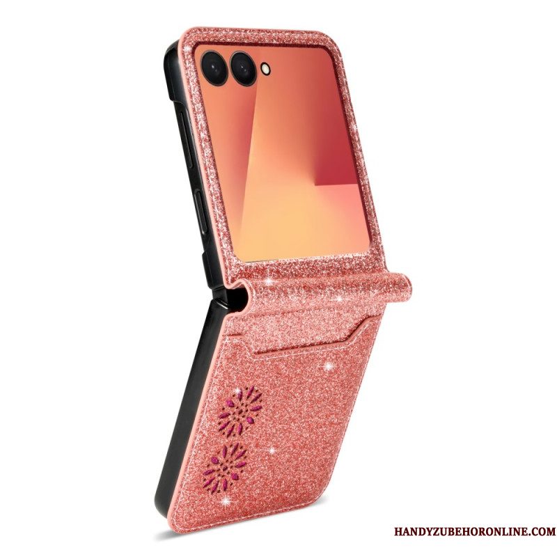 Hoesje Voor Samsung Galaxy Z Flip 7 Glitter Kaarthouder