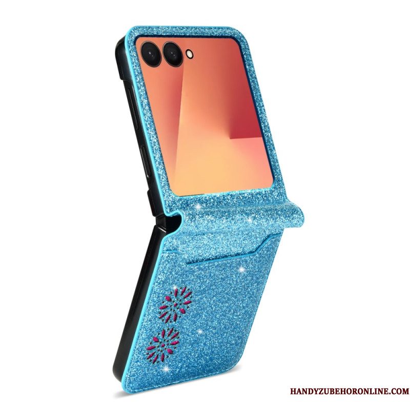 Hoesje Voor Samsung Galaxy Z Flip 7 Glitter Kaarthouder