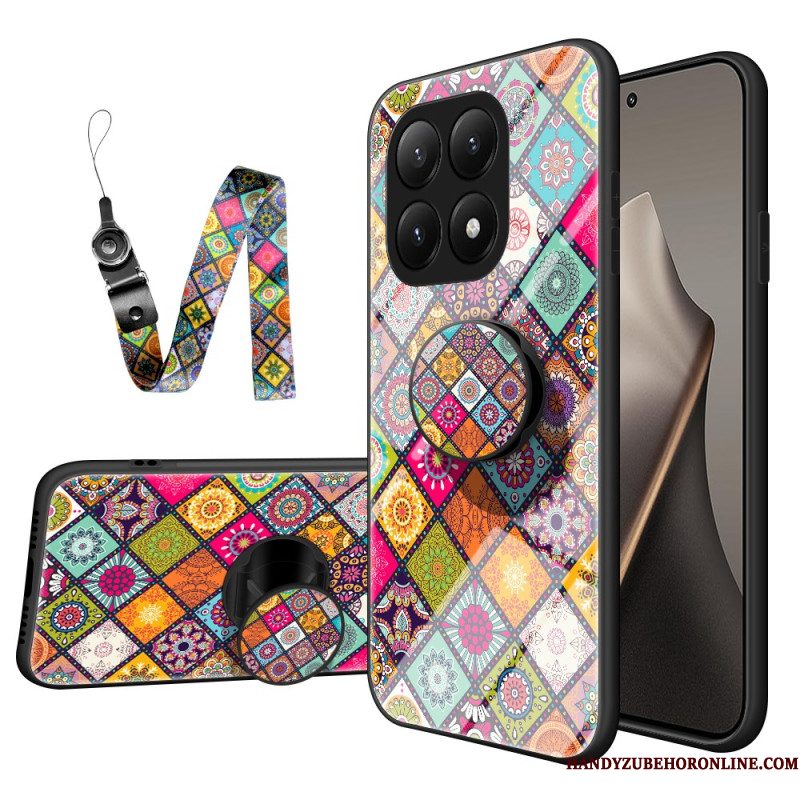Hoesje Voor Xiaomi 15t Houder En Bandje Met Patchwork Design