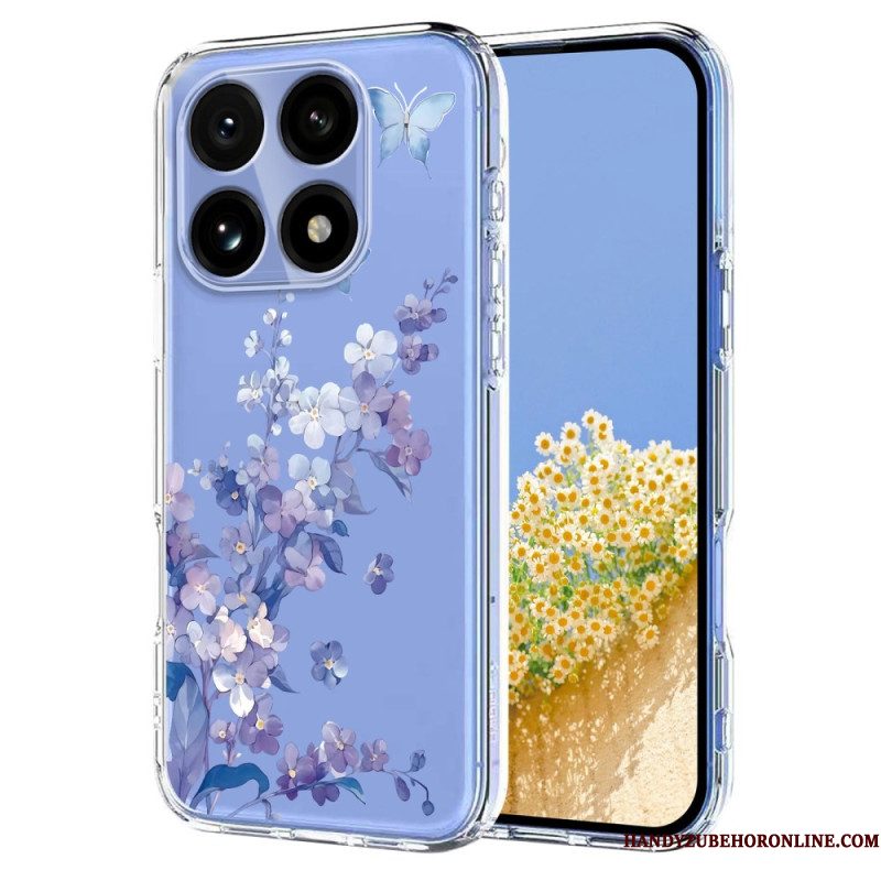 Hoesje Voor Xiaomi 15t Transparant Bloemenpatroon