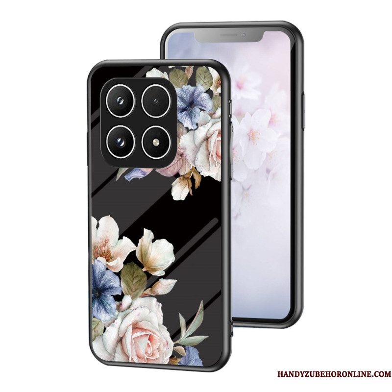 Hoesje Voor Xiaomi 17 Gehard Glas Met Bloemenpatroon