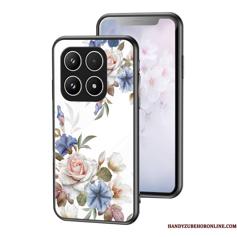 Hoesje Voor Xiaomi 17 Gehard Glas Met Bloemenpatroon
