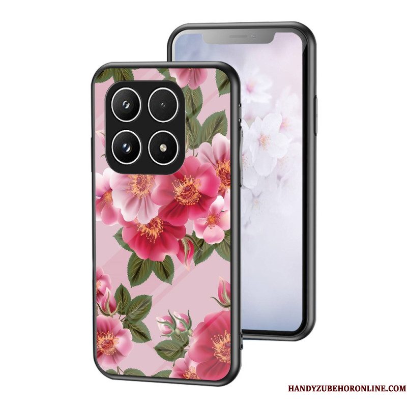 Hoesje Voor Xiaomi 17 Gehard Glas Met Bloemenpatroon