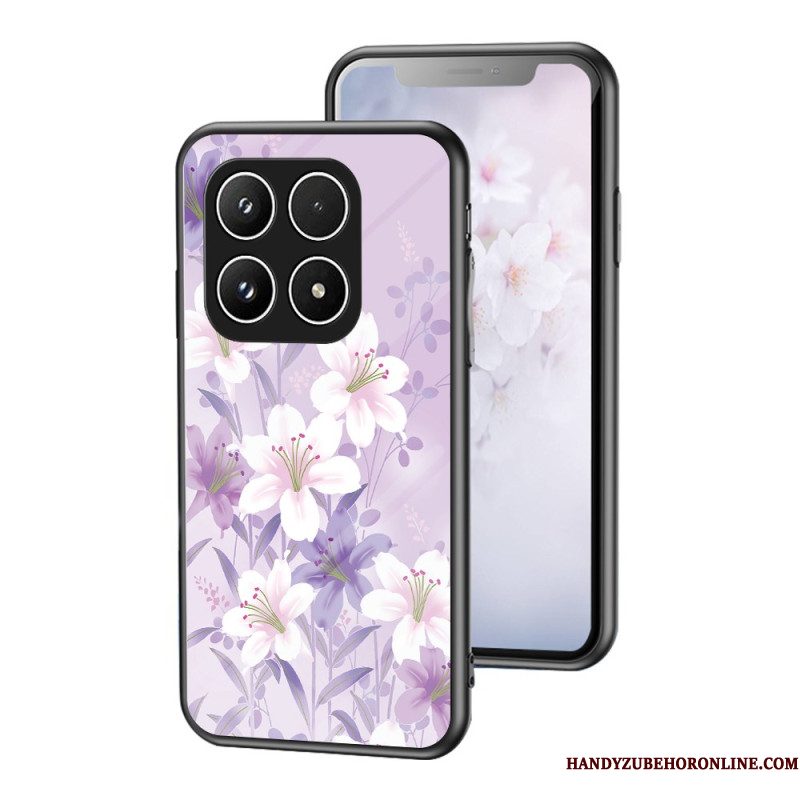 Hoesje Voor Xiaomi 17 Gehard Glas Met Bloemenpatroon