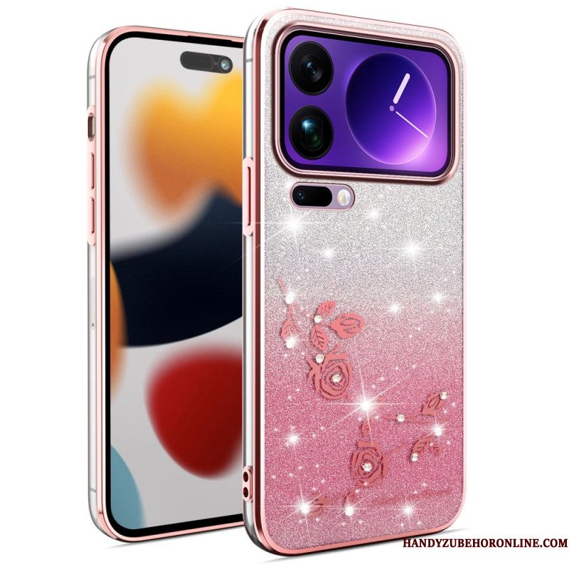 Hoesje Voor Xiaomi 17 Pro Bloemen En Strass-steentjes