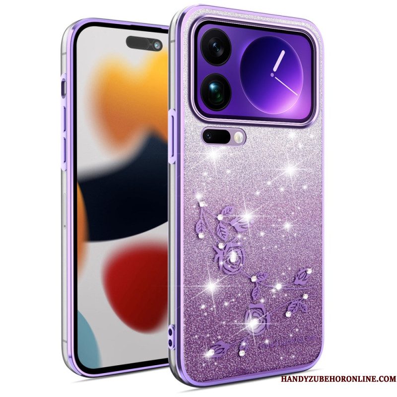 Hoesje Voor Xiaomi 17 Pro Bloemen En Strass-steentjes
