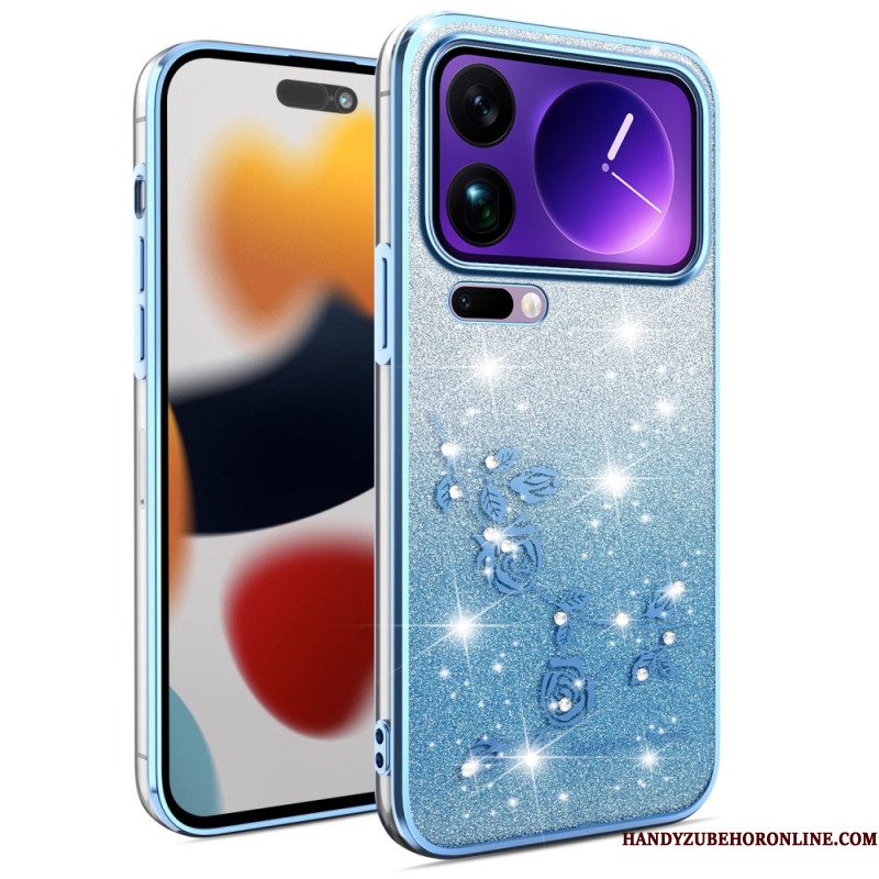 Hoesje Voor Xiaomi 17 Pro Bloemen En Strass-steentjes