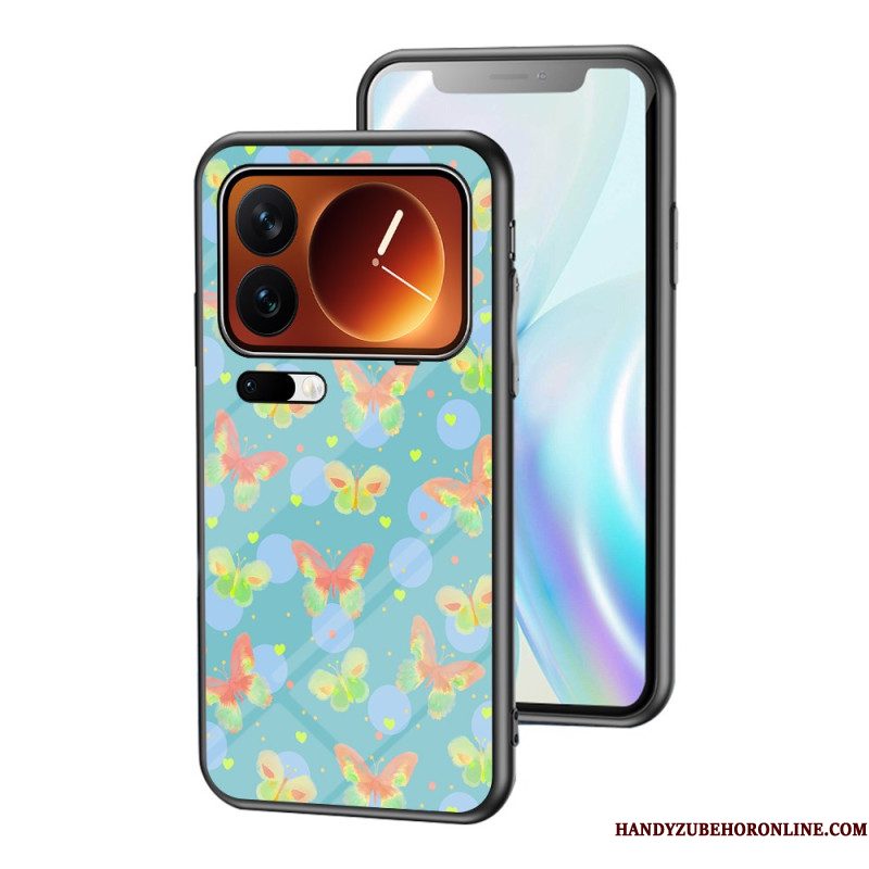 Hoesje Voor Xiaomi 17 Pro Max Vlinderpatroon Van Gehard Glas