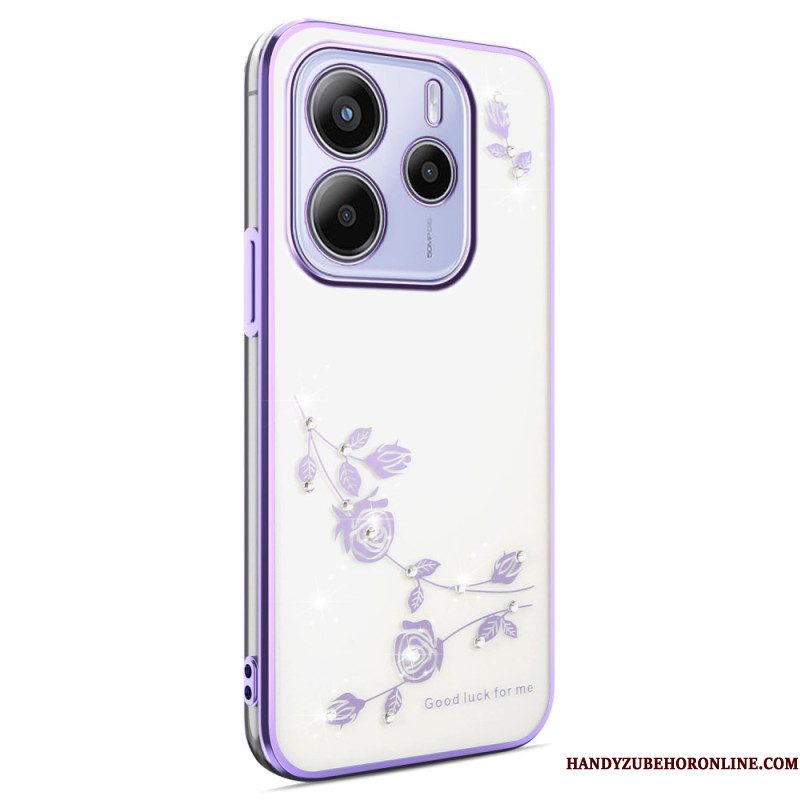 Hoesje Voor Xiaomi Redmi Note 14 5g Kadem Bloemen En Strass-steentjes