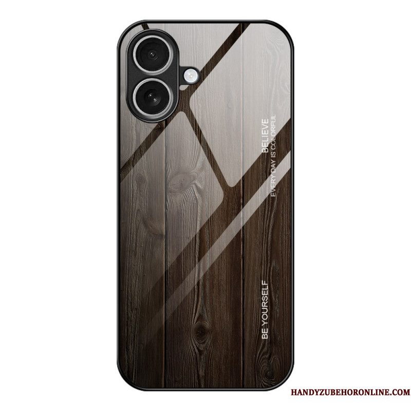 Hoesje Voor iPhone 17 Gehard Glas Met Houteffect
