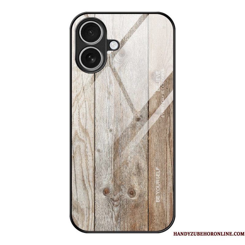 Hoesje Voor iPhone 17 Gehard Glas Met Houteffect