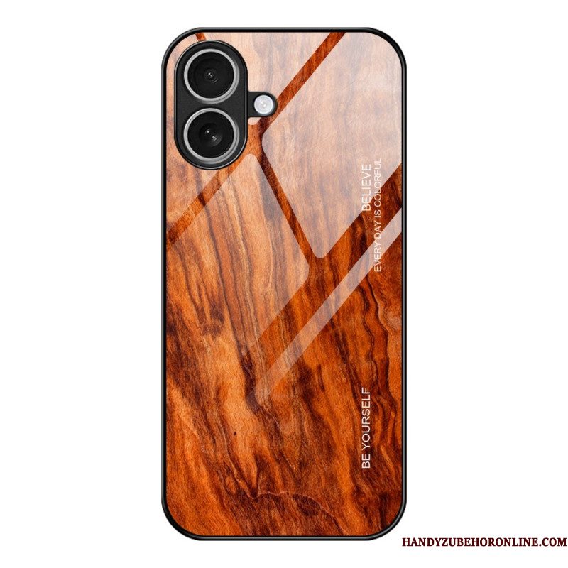 Hoesje Voor iPhone 17 Gehard Glas Met Houteffect