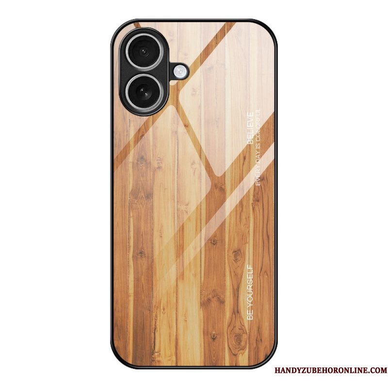 Hoesje Voor iPhone 17 Gehard Glas Met Houteffect