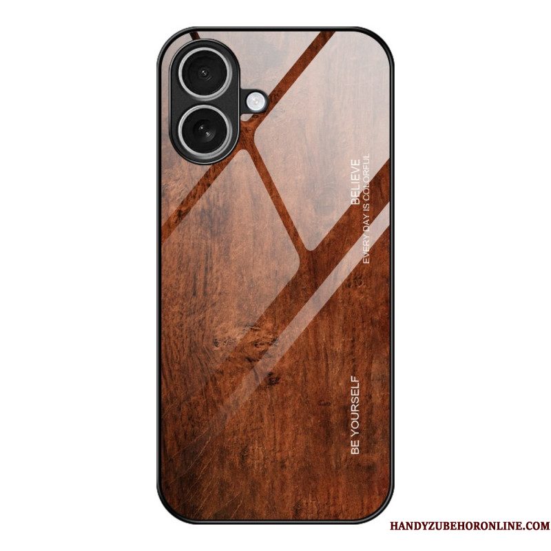 Hoesje Voor iPhone 17 Gehard Glas Met Houteffect