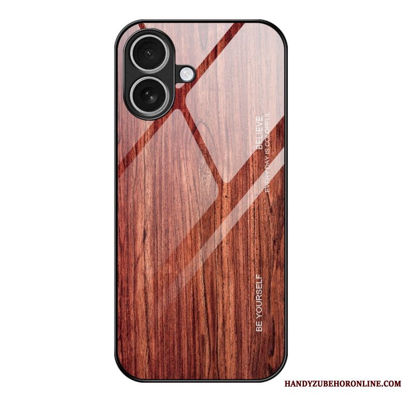 Hoesje Voor iPhone 17 Gehard Glas Met Houteffect