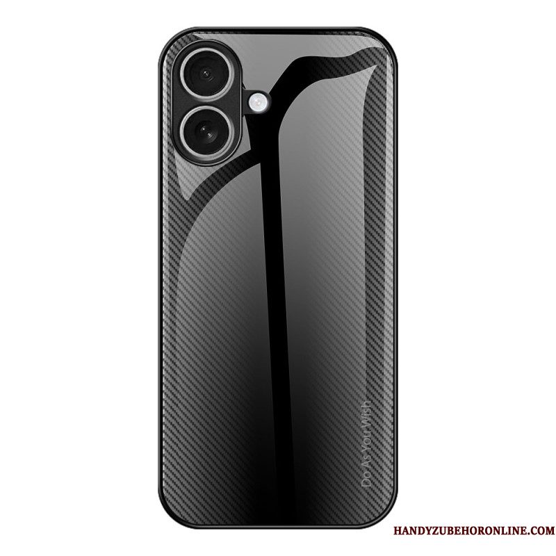 Hoesje Voor iPhone 17 Gehard Glas Met Koolstofvezeldesign
